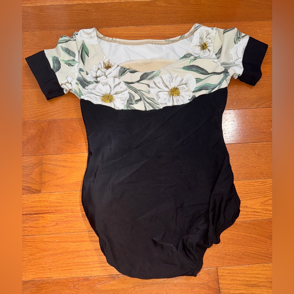 Custom Made Luckyleo Black and Cream Adult Large Leotard